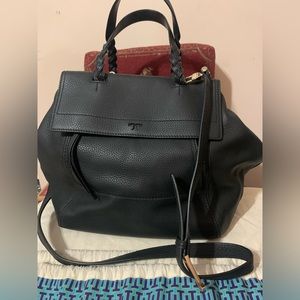Tory Burch Black Pebble Leather Handbag
